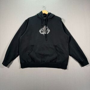 Vintage Sol Adventure Hoodie Sweatshirt Mens Medium Black Dragon Embroidered Y2K